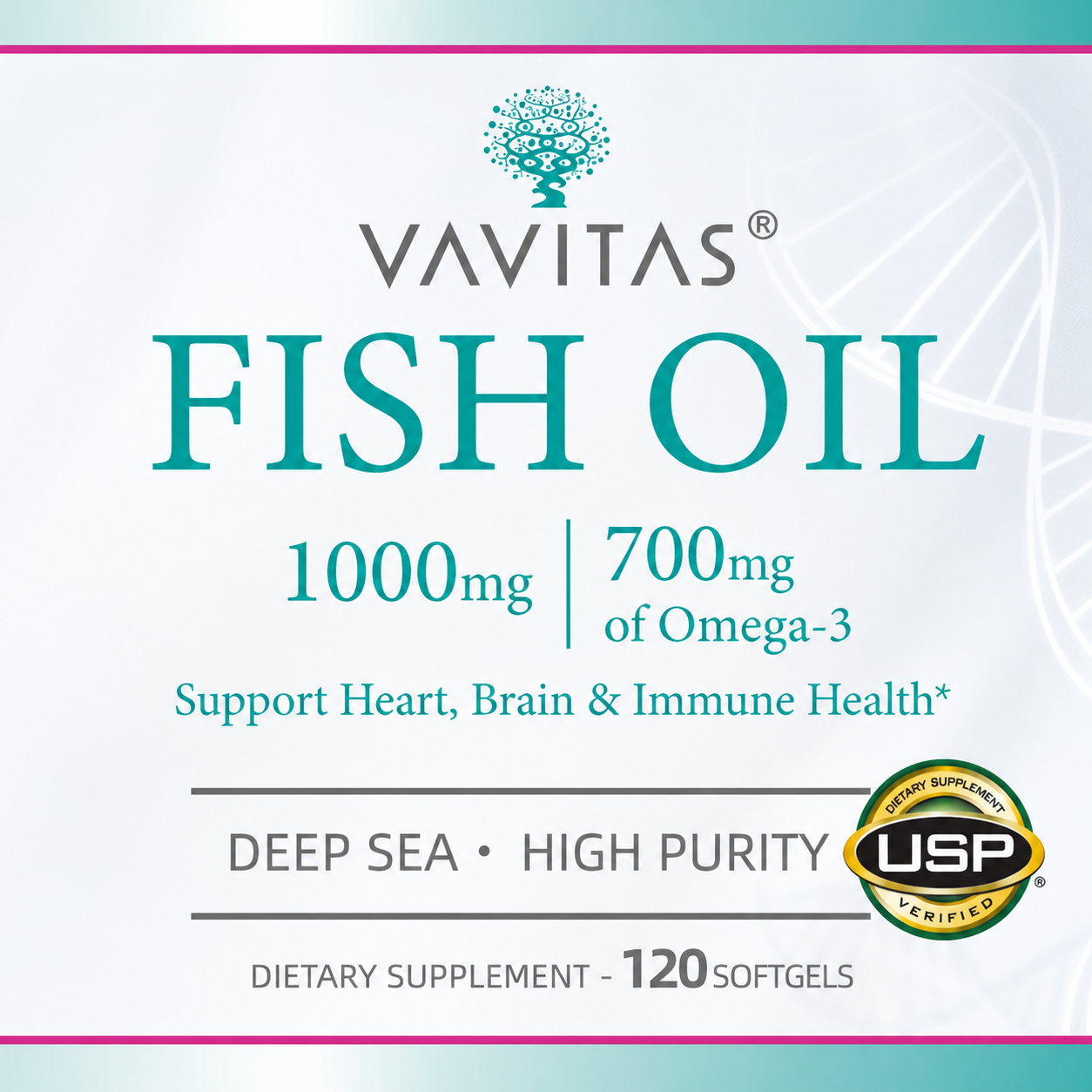 VAVITAS Fish Oil - 1000mg Fish Oil with 700mg Omega-3, EPA & DHA