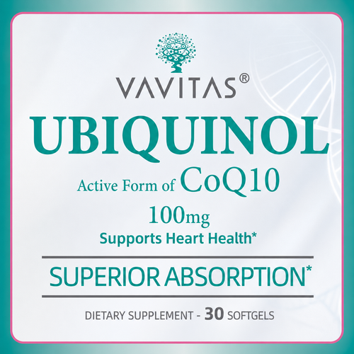 VAVITAS Ubiquinol 100mg Softgels - Active CoQ10, 30 Count